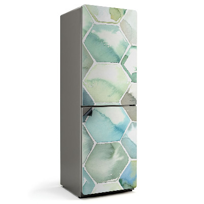 Mata magnetyczna na lodówkę Heksagonalny motyw akwarelowy