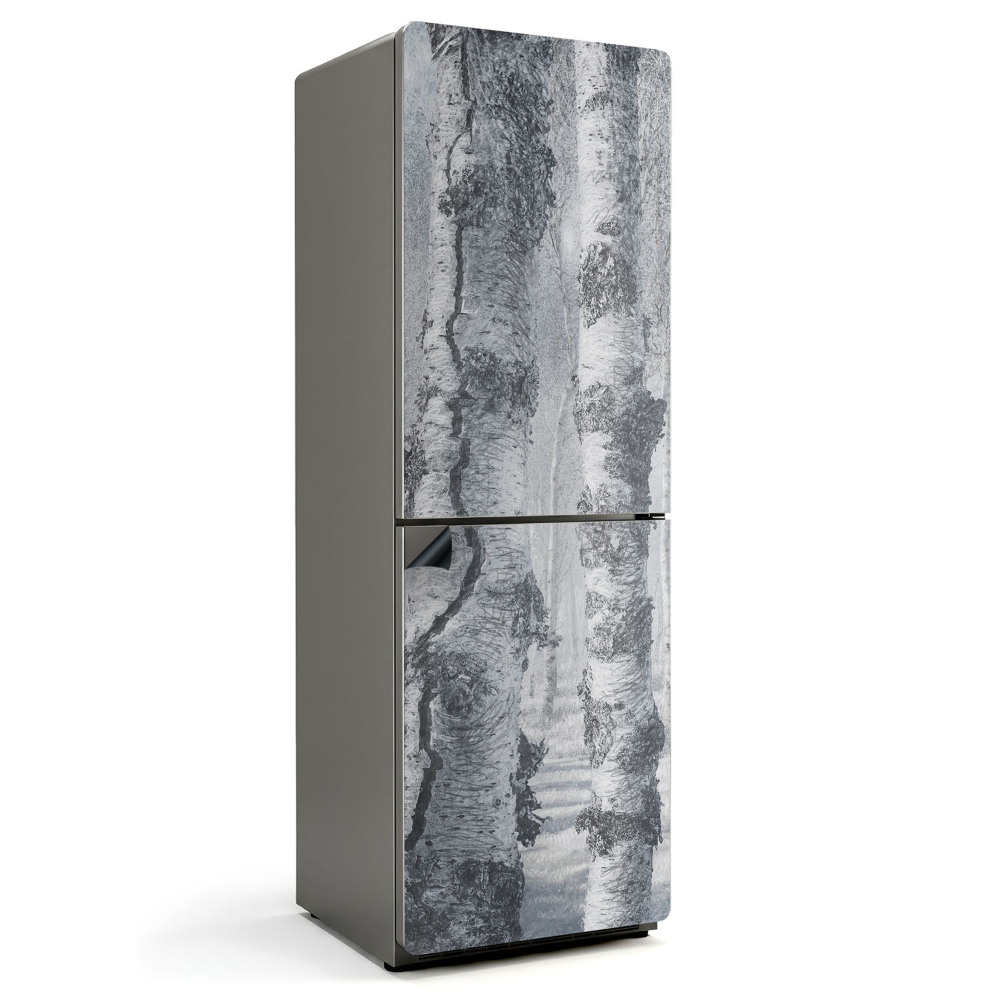 Mata magnetyczna na lodówkę Zasłona mgły w brzozowym lesie