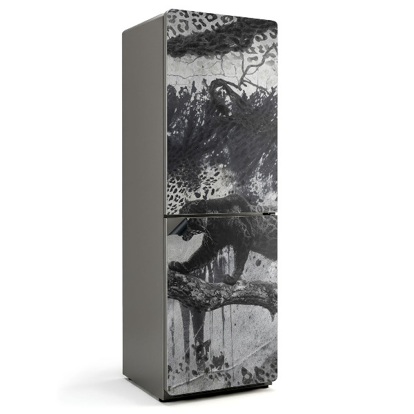 Mata magnetyczna na lodówkę Pantera wśród liści