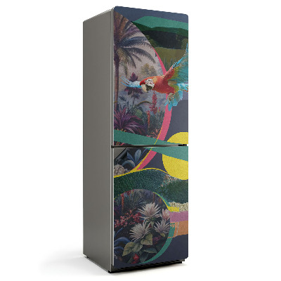Mata magnetyczna na lodówkę Tropikalny motyw z papugą