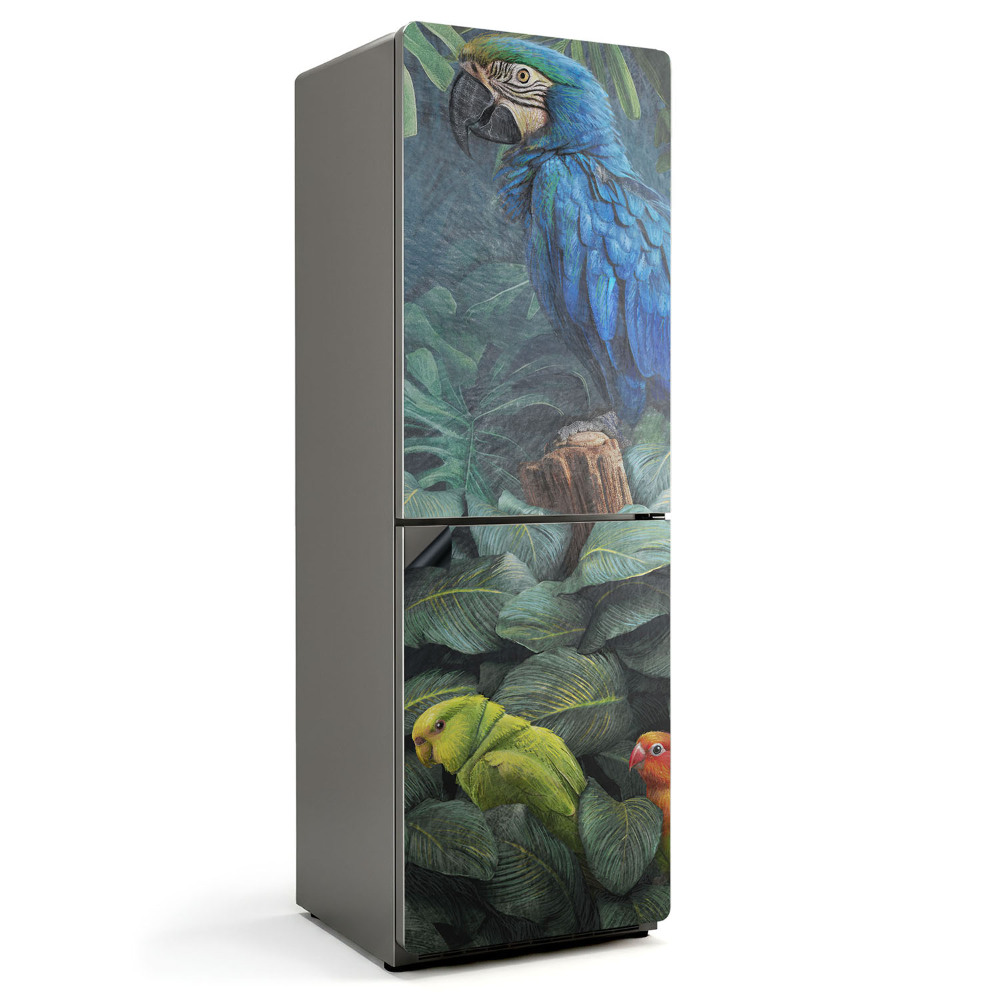 Mata magnetyczna na lodówkę Tropikalne papugi w zielonej dżungli