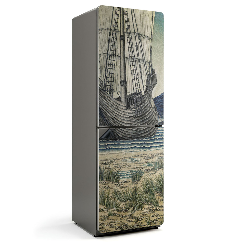 Mata magnetyczna na lodówkę Statek wśród morskich fal