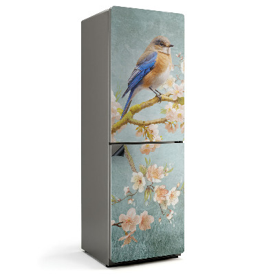 Mata magnetyczna na lodówkę Kwiatowa gałąź z ptakiem