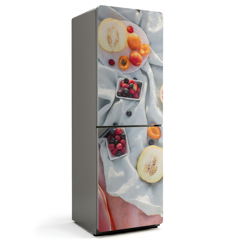 Mata magnetyczna na lodówkę Owoce w soczystych kolorach na tle wzoru