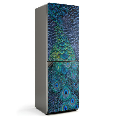 Mata magnetyczna na lodówkę Pióra pawia w zbliżeniu