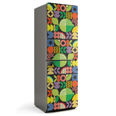 Mata magnetyczna na lodówkę Owocowa geometria w kolorach