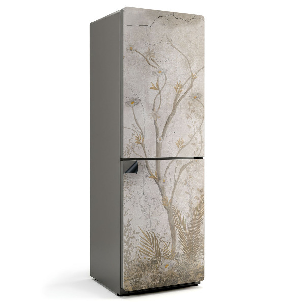 Mata magnetyczna na lodówkę Motyw gałęzi i kwiatów