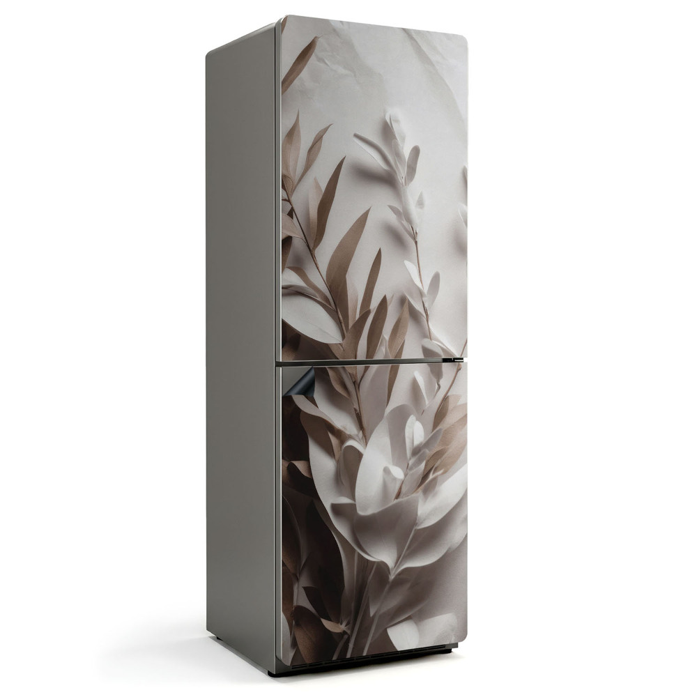 Mata magnetyczna na lodówkę Liście papierowe w subtelnym wzorze