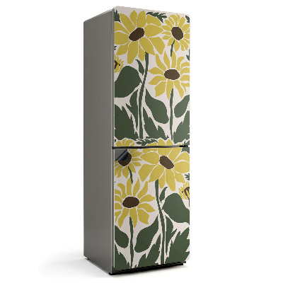 Mata magnetyczna na lodówkę Kwiatowy motyw z liśćmi