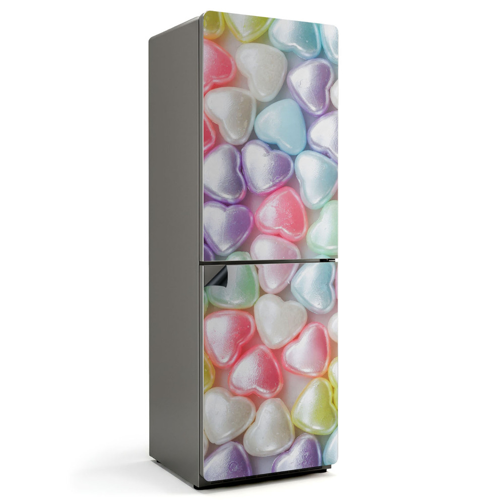 Mata magnetyczna na lodówkę Kolorowe lśniące serca