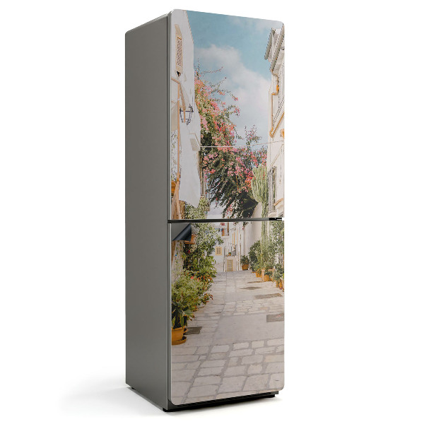 Mata magnetyczna na lodówkę Zielona aleja z kwiatami