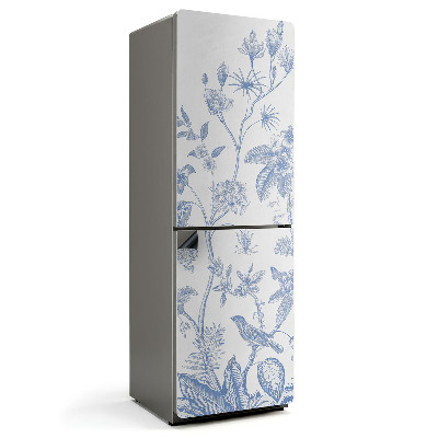 Mata magnetyczna na lodówkę Kwiatowy wzór z ptakami