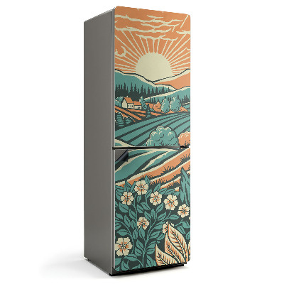 Mata magnetyczna na lodówkę Wschodnie promienie na łące