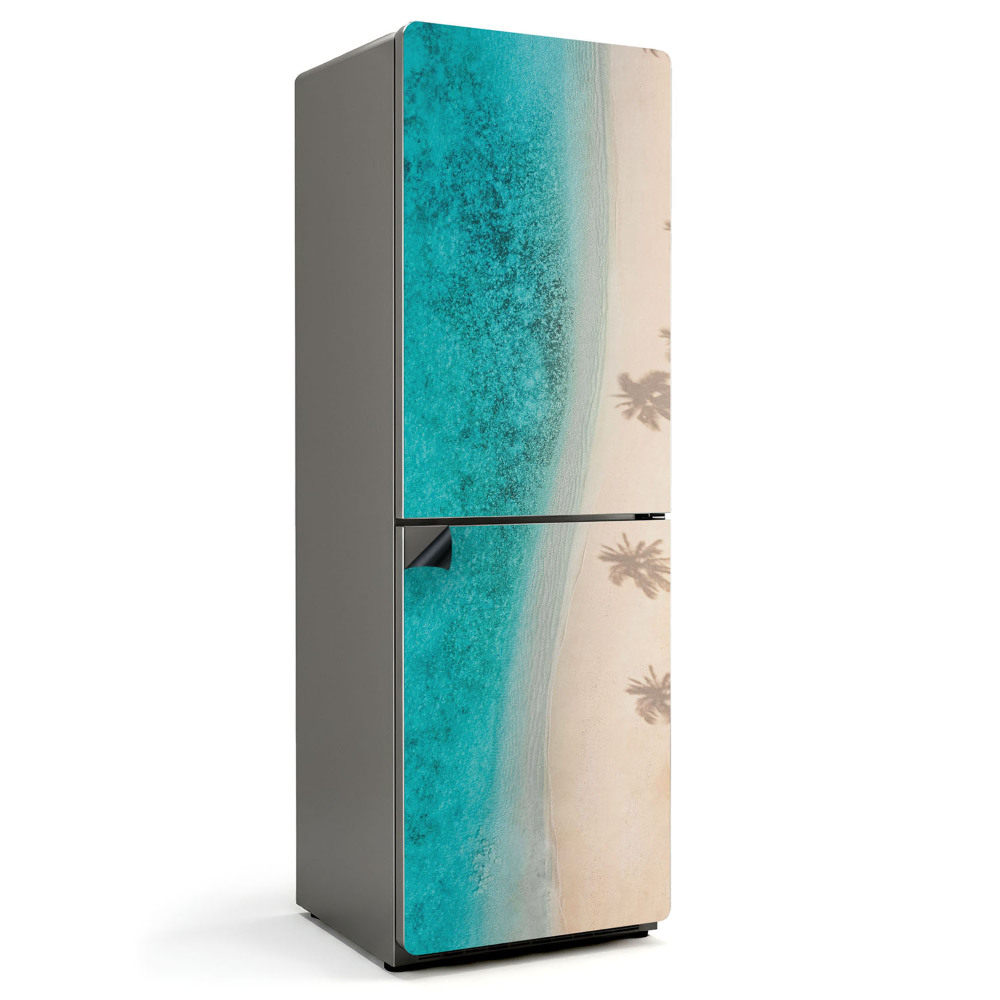 Mata magnetyczna na lodówkę Cienie palm na plażowym tle