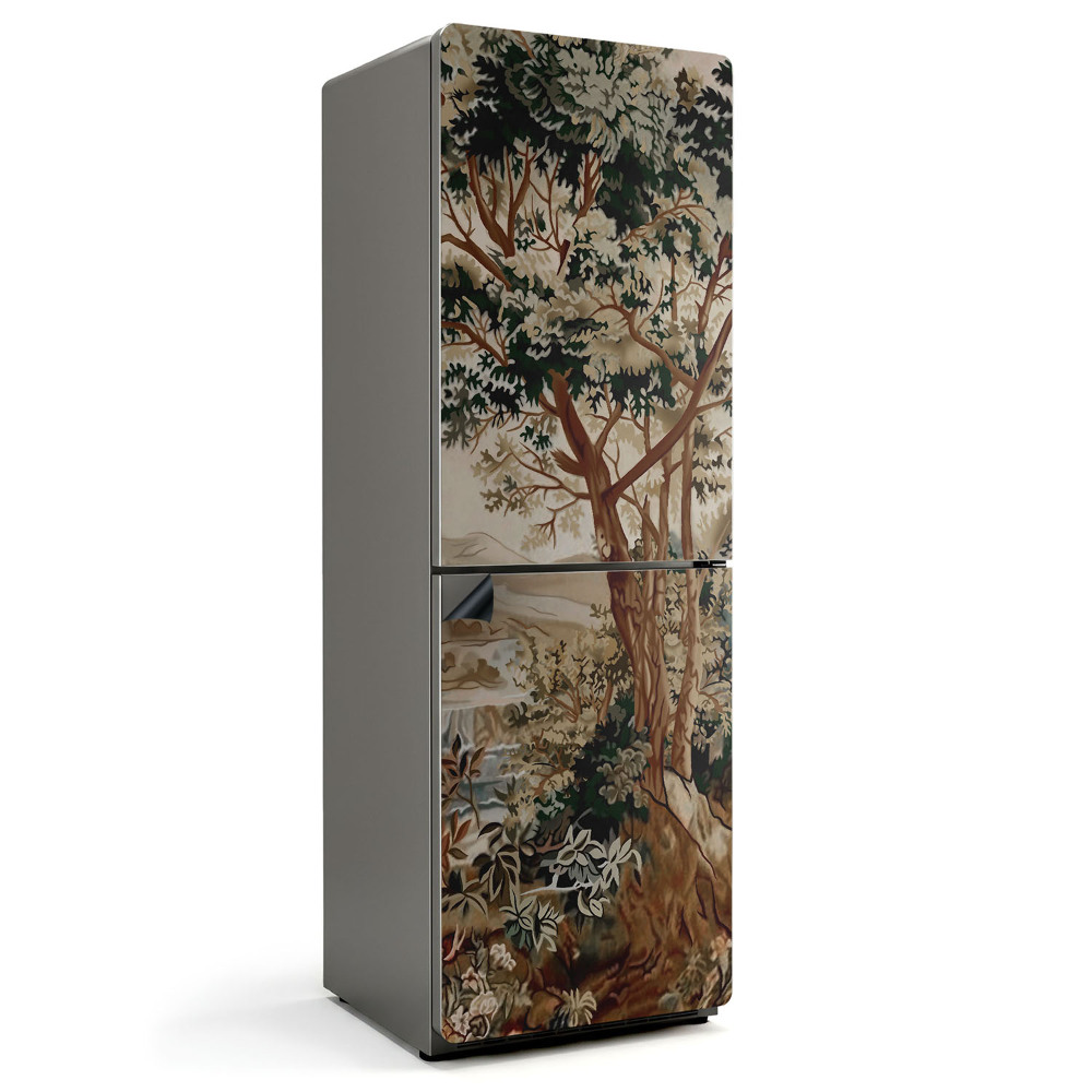 Mata magnetyczna na lodówkę Zielony krajobraz z drzewami