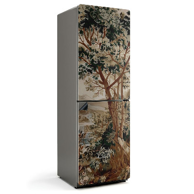 Mata magnetyczna na lodówkę Zielony krajobraz z drzewami