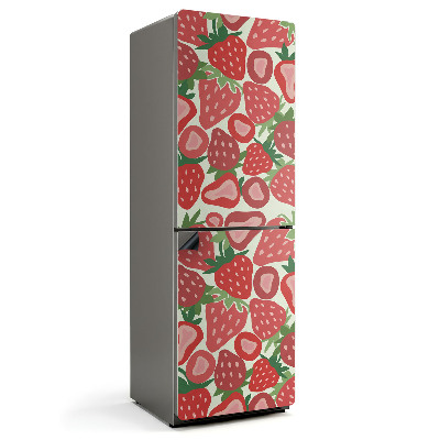 Mata magnetyczna na lodówkę Truskawkowy motyw w geometrycznej formie