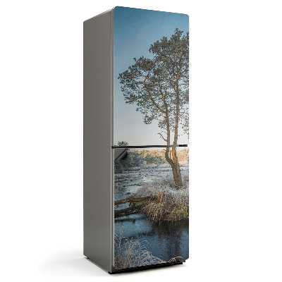 Mata magnetyczna na lodówkę Zimowy pejzaż z drzewem