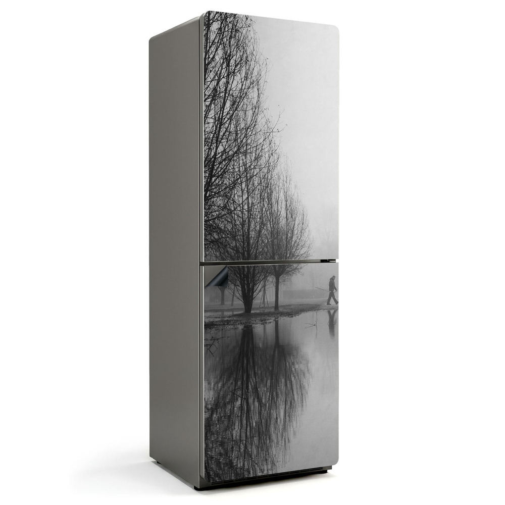 Mata magnetyczna na lodówkę Nostalgiczny spacer w parku o poranku