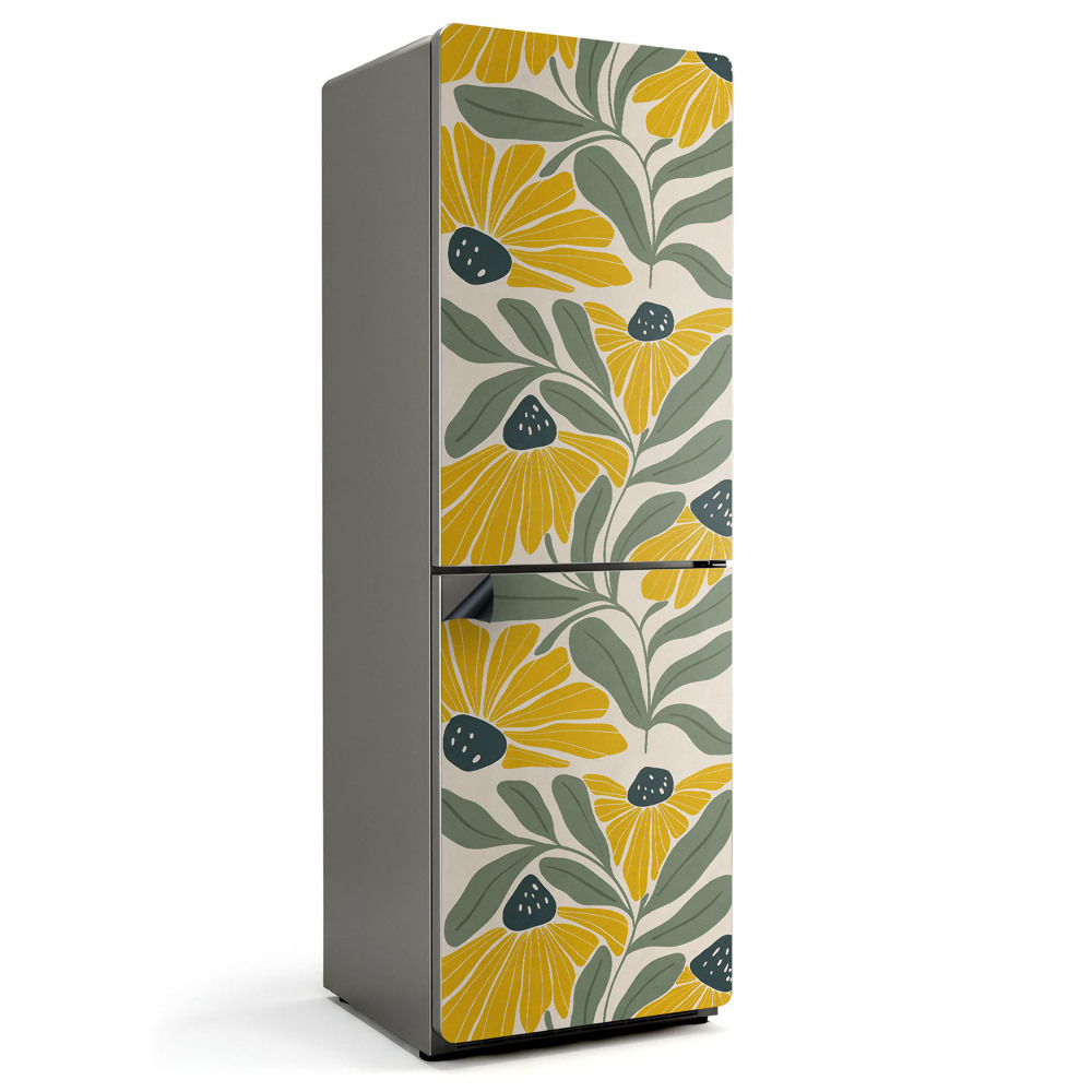 Mata magnetyczna na lodówkę Kwiatowo-liściasty motyw graficzny