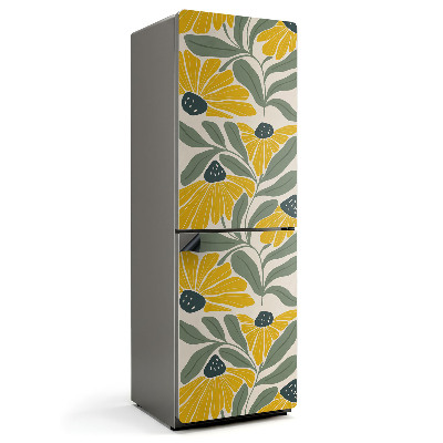 Mata magnetyczna na lodówkę Kwiatowo-liściasty motyw graficzny