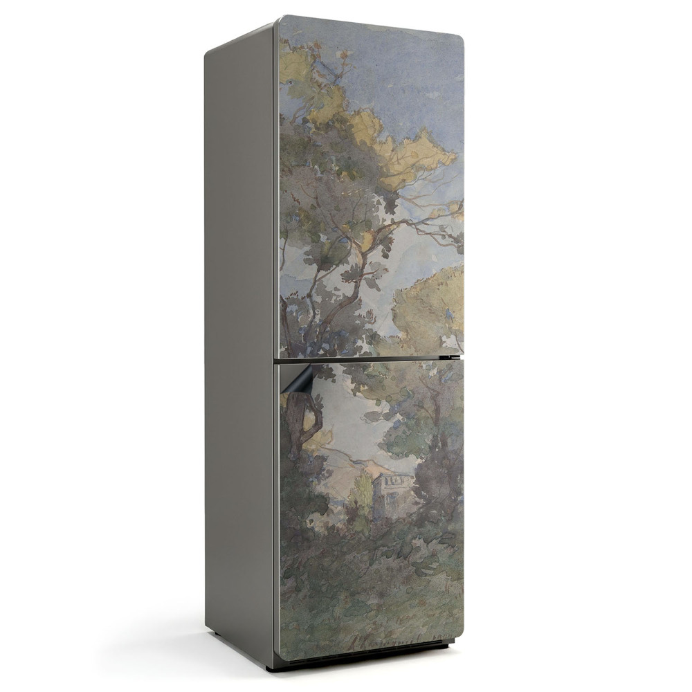 Mata magnetyczna na lodówkę Pejzażowy obraz z drzewami