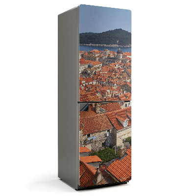 Mata magnetyczna na lodówkę Nadmorskie miasteczko w dachach