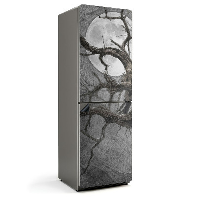 Mata magnetyczna na lodówkę Skręcony las z tajemniczym księżycem