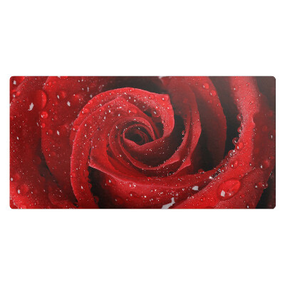 Duża podkładka na biurko Róża z kroplami wody