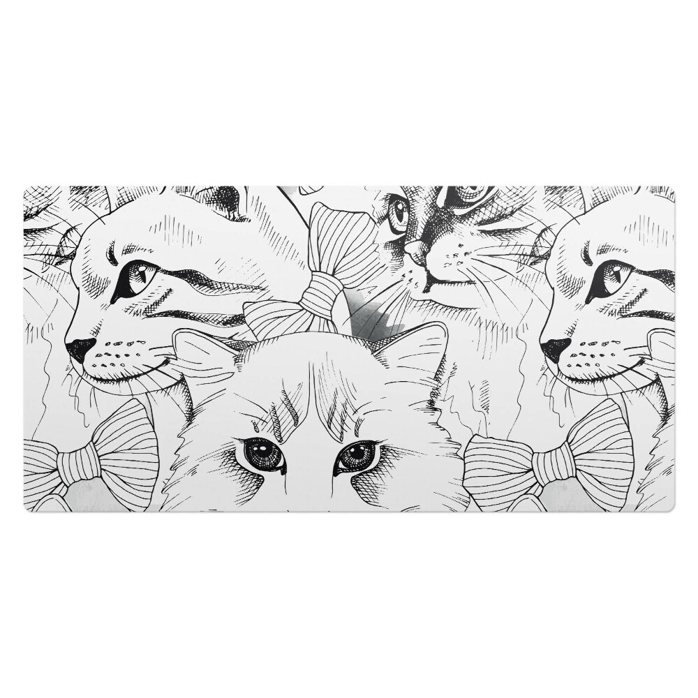 Duża podkładka ochronna na biurko Koty z kokardkami