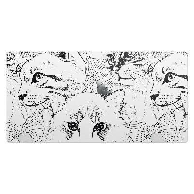 Duża podkładka ochronna na biurko Koty z kokardkami