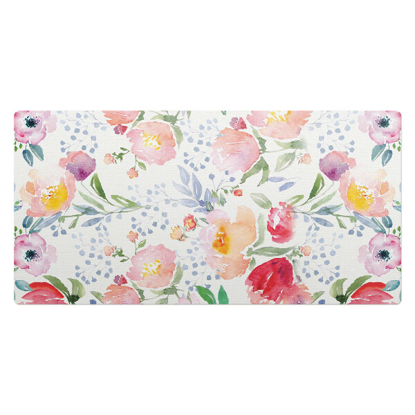 Mata ochronna na biurko Kwiatowy wzór akwarela