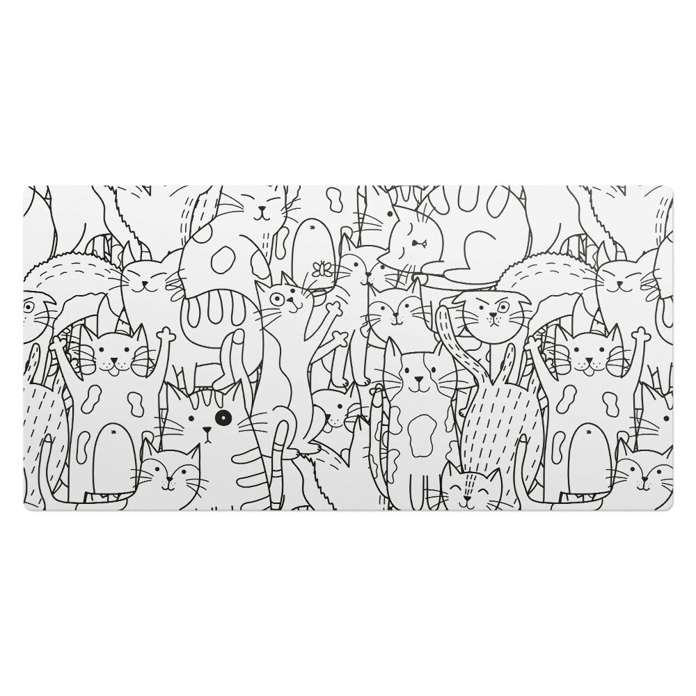 Duża podkładka ochronna na biurko Rysunek kotów