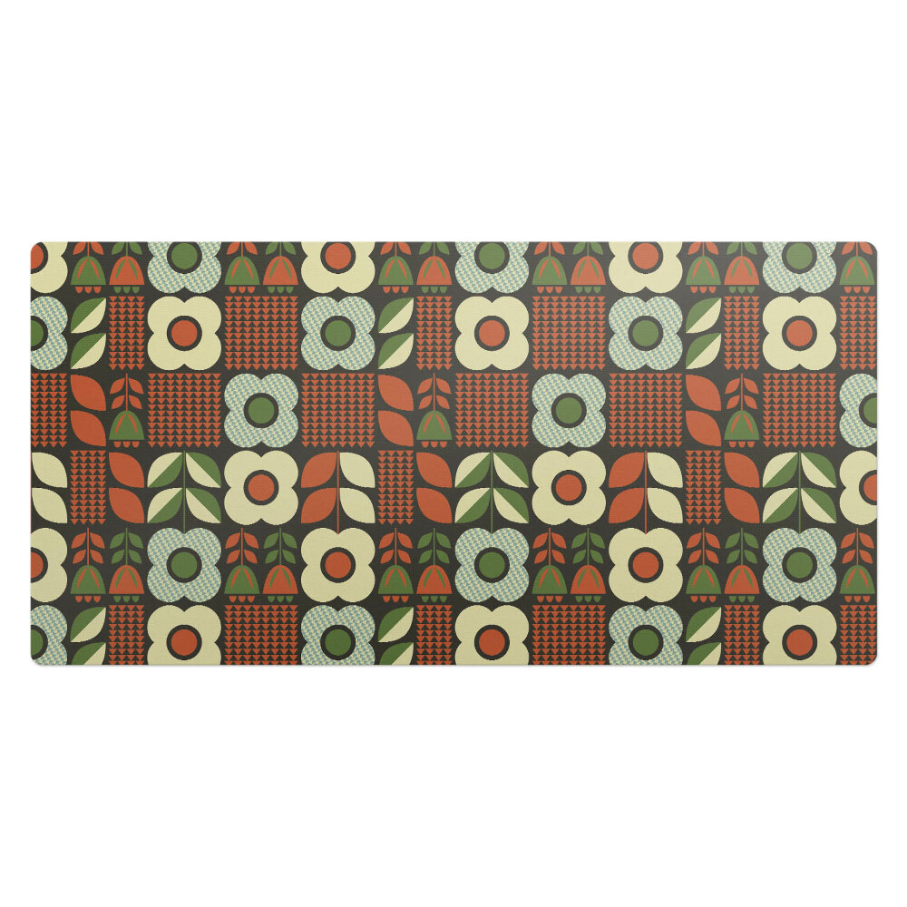 Mata ochronna na biurko Retro kwiaty i liście