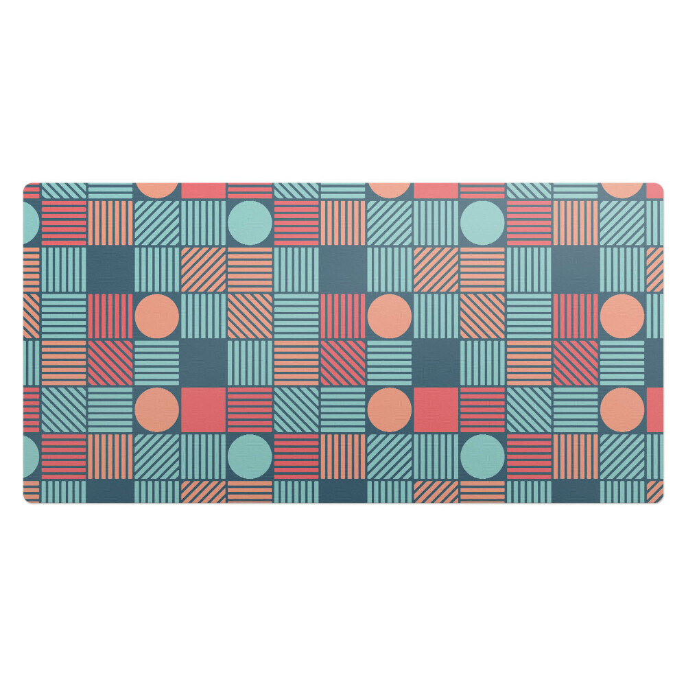 Mata na biurko Geometryczny wzór retro