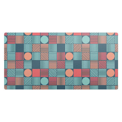 Mata na biurko Geometryczny wzór retro