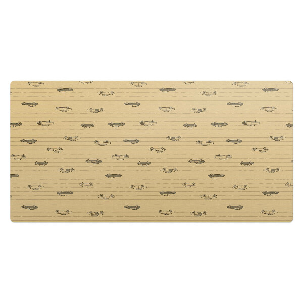 Mata ochronna na biurko Samoloty retro wzór