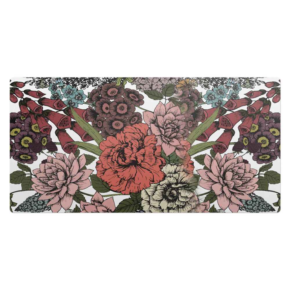 Mata na biurko Kwiatowy wzór retro