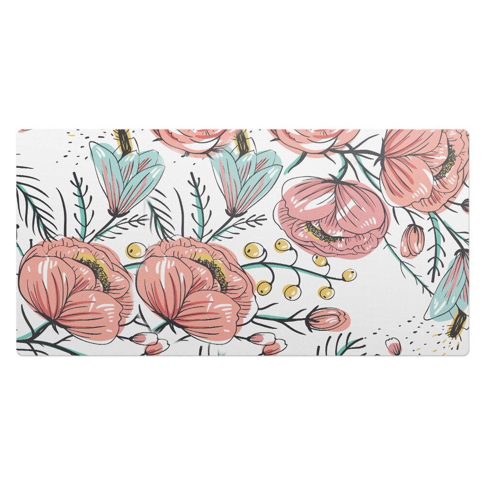 Duża podkładka na biurko dla dzieci Kwiatowy wzór retro