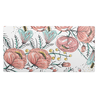 Duża podkładka na biurko dla dzieci Kwiatowy wzór retro