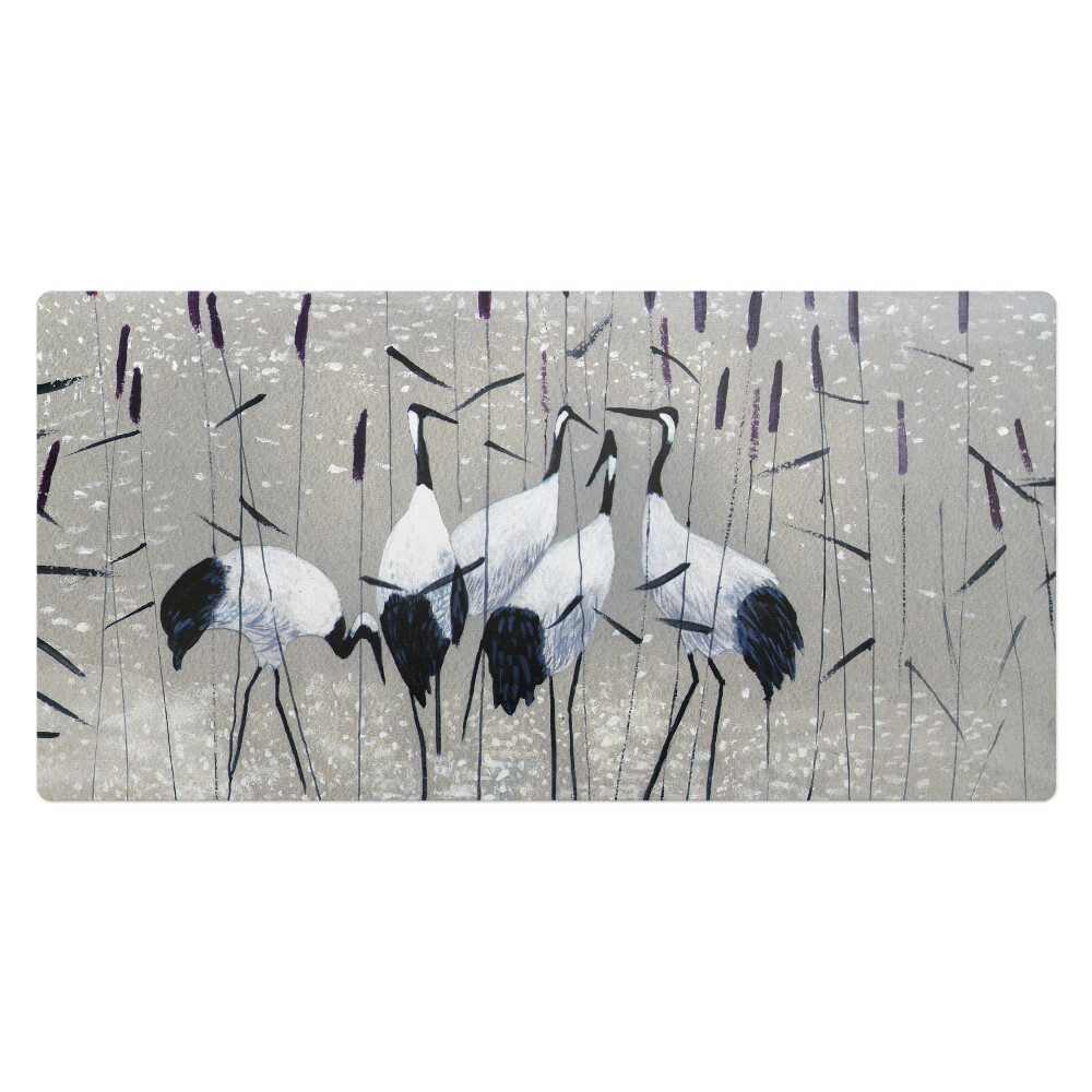 Duża podkładka ochronna na biurko Żurawie w trzcinach