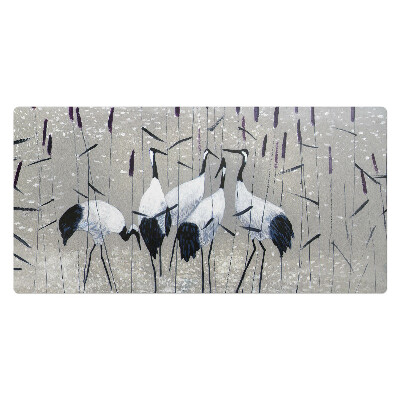 Duża podkładka ochronna na biurko Żurawie w trzcinach