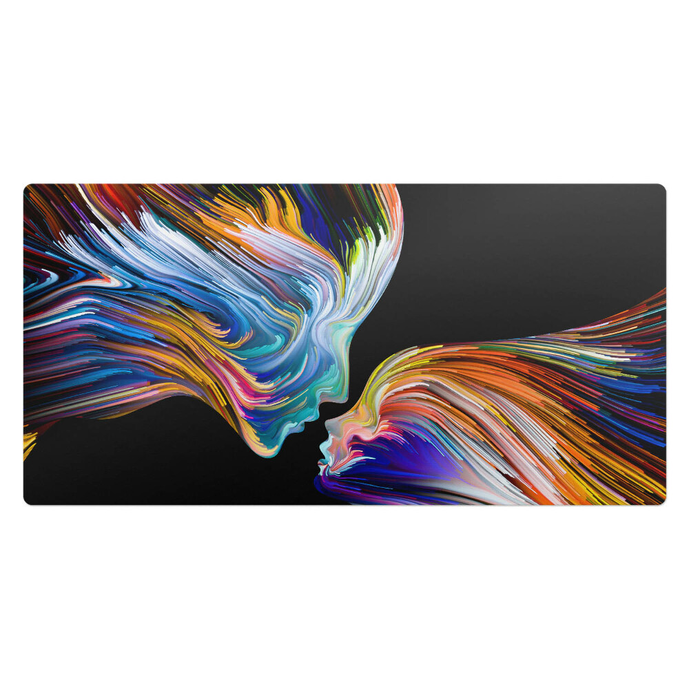 Mata ochronna na biurko Kolorowe twarze w ruchu