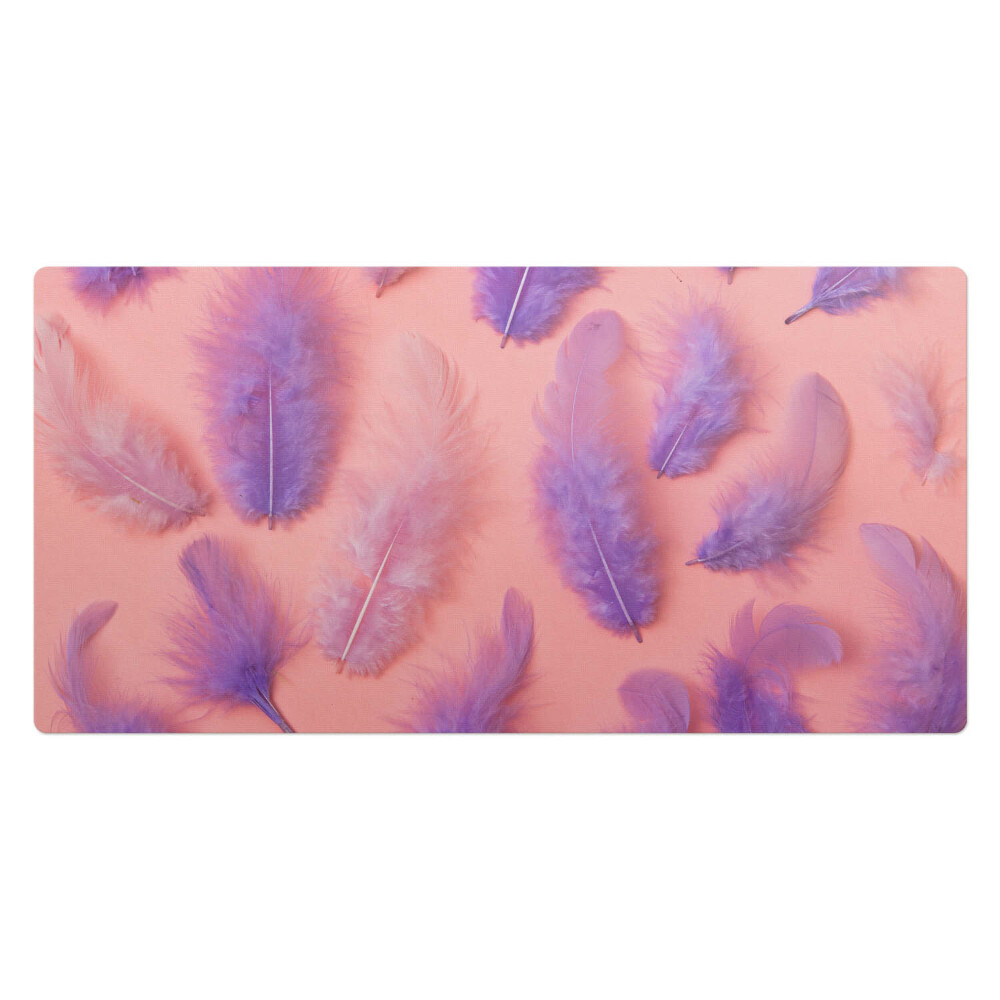 Duża podkładka na biurko dla dzieci Pióra na pastelowym tle