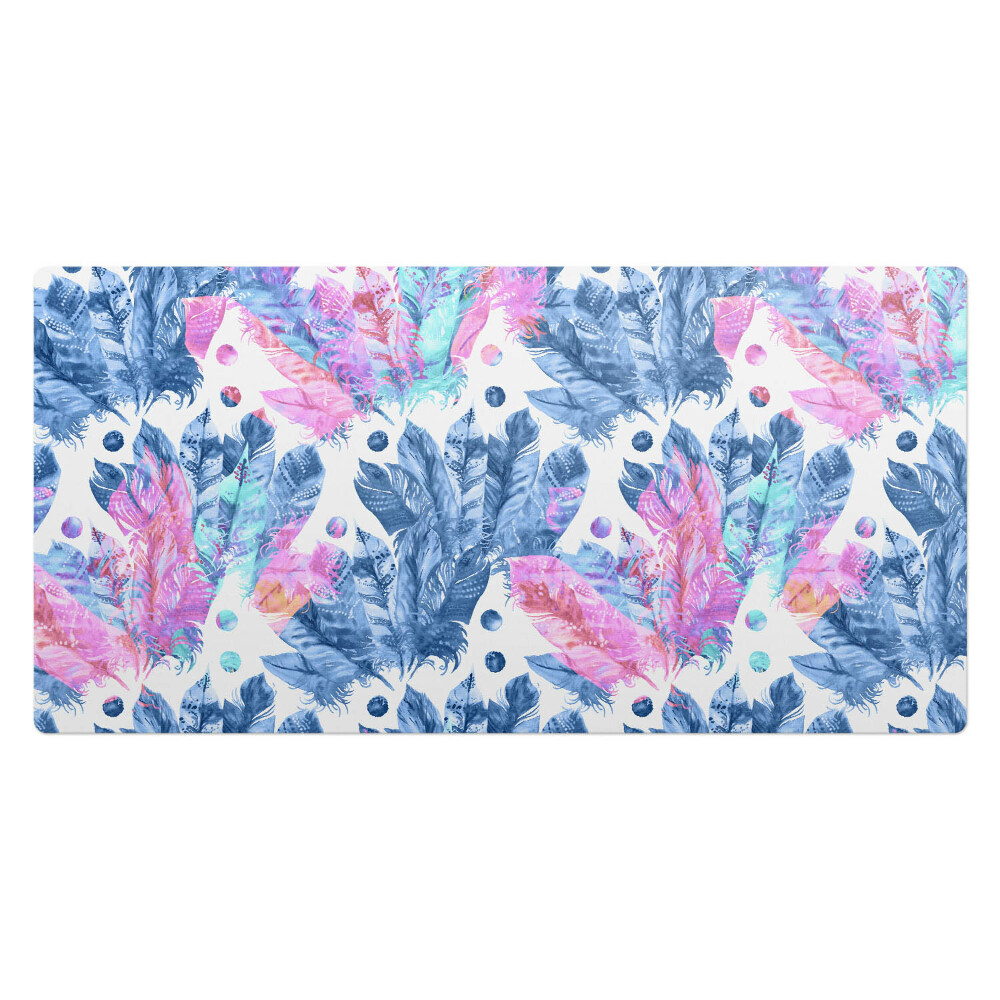 Mata ochronna na biurko Pióra i kropki