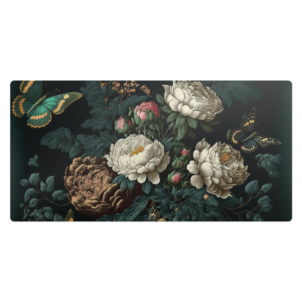 Podkład ochronny na biurko Kwiaty i motyle