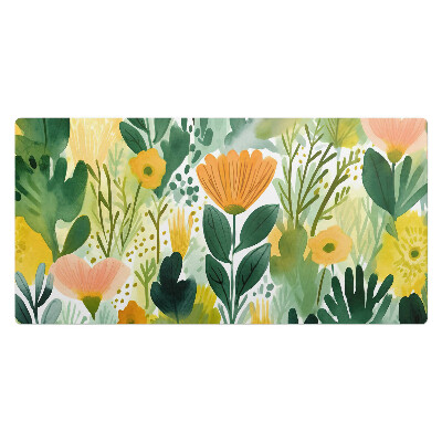 Duża podkładka na biurko dla dzieci Kwiatowa łąka akwarelą
