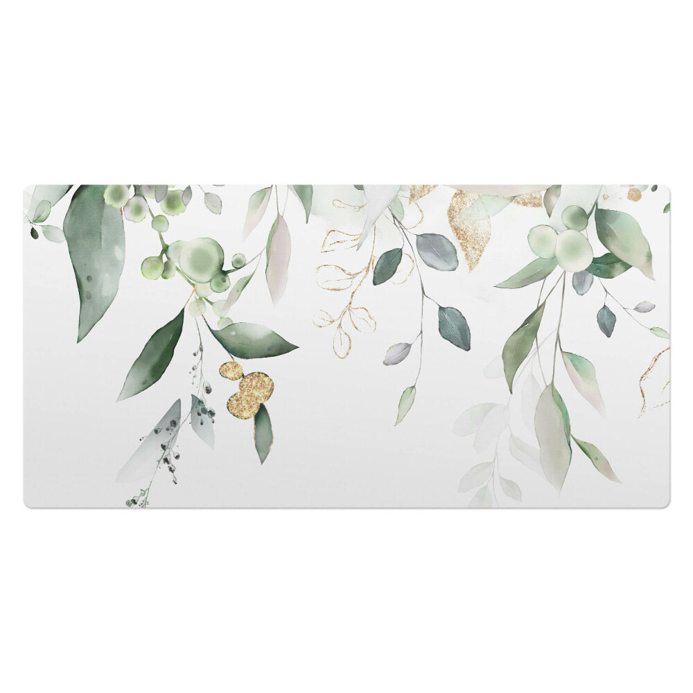Duża podkładka ochronna na biurko Akwarelowa kompozycja liści