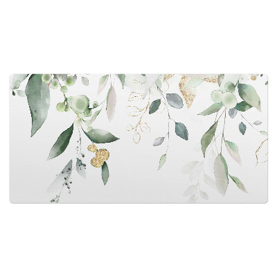 Duża podkładka ochronna na biurko Akwarelowa kompozycja liści