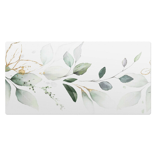 Duża podkładka na biurko Delikatne liście akwarela